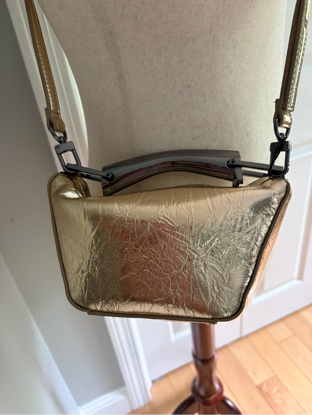 Zara Metallic Gold Mini Two Way Bag - Picture 3 of 13